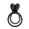 Podwójny pierścień erekcyjny na penisa Double Cockring Black marki Glamy