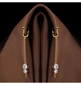 Śliczne i niesamowicie seksowne klamerki na łechtaczkę zdobione kryształem górskim