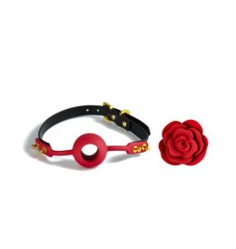 Knebel w kształcie róży Doll Series Rose Ball Gag Black Straps marki ZALO