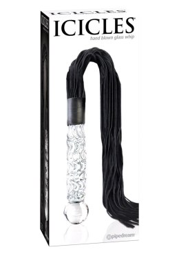 Szklane dildo analne z pejczem Icicles No.38 Glass Whip Transparent od Pipedreams