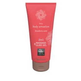 Żel nawilżający z kolekcji Shiatsu 2in1 Massage-Glide Strawberry scent 200ml marki Hot