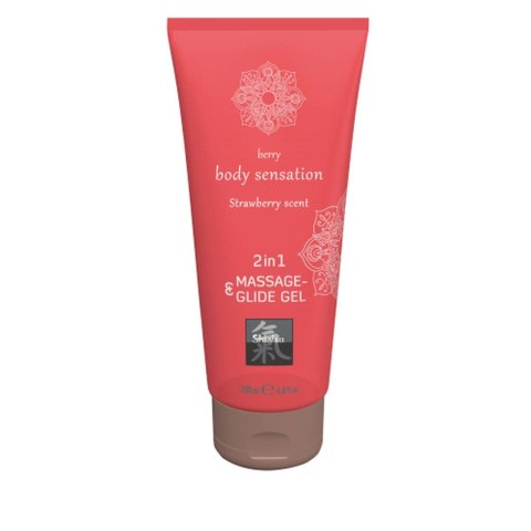 Żel nawilżający z kolekcji Shiatsu 2in1 Massage-Glide Strawberry scent 200ml marki Hot