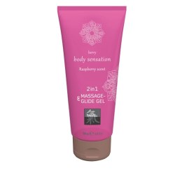 Żel nawilżający z kolekcji Shiatsu 2in1 Massage-Glide Raspberry scent 200ml marki Hot