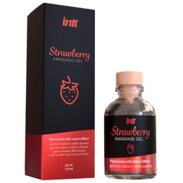 Żel rozgrzewający dla kobiet i mężczyzn o smak truskawkowy - Strawberry Massage Gel Intt