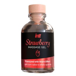 Żel rozgrzewający dla kobiet i mężczyzn o smak truskawkowy - Strawberry Massage Gel Intt